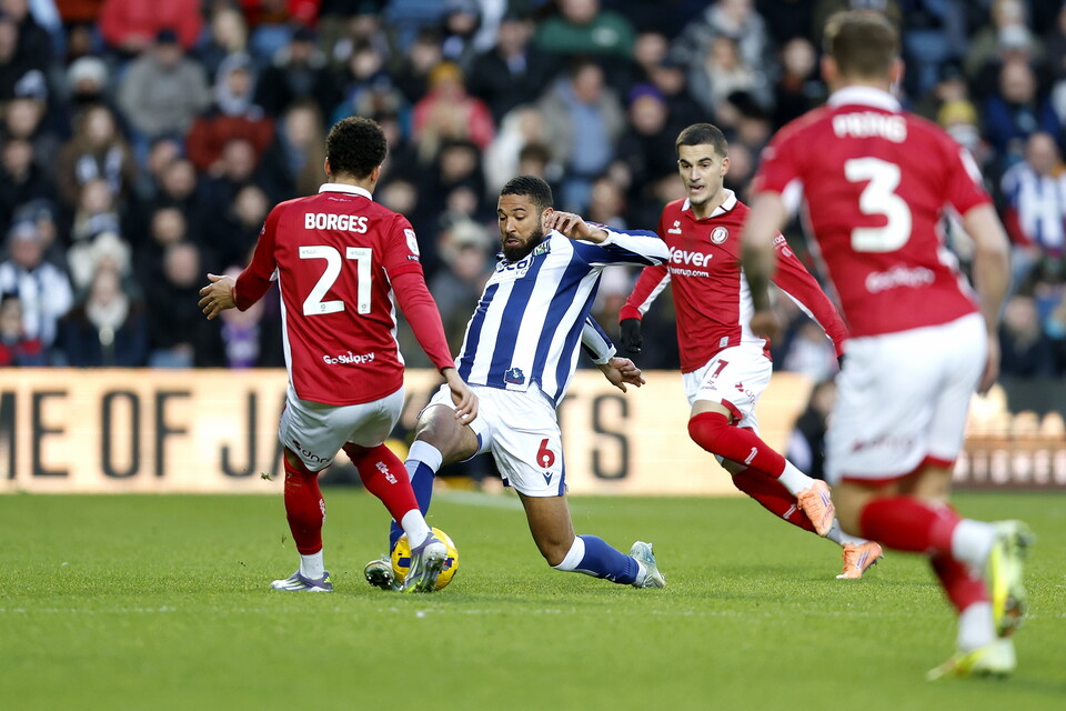 George Campbell in action against Bristol City.