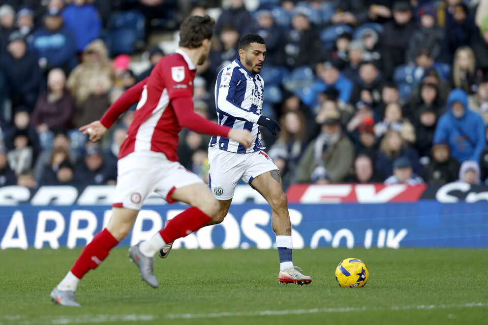 Karlan Grant in action against Bristol City.