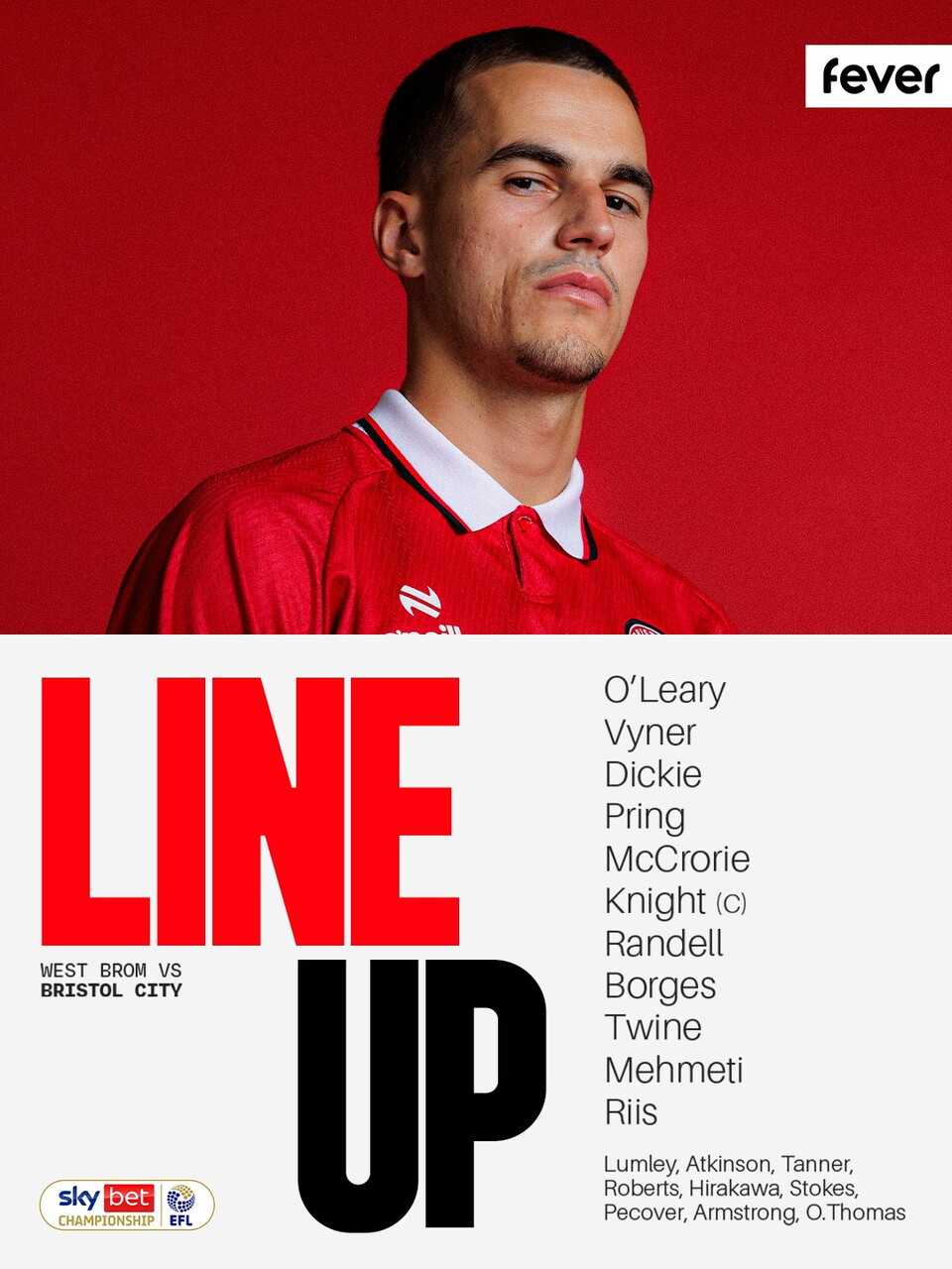 The Bristol City XI to take on Albion.