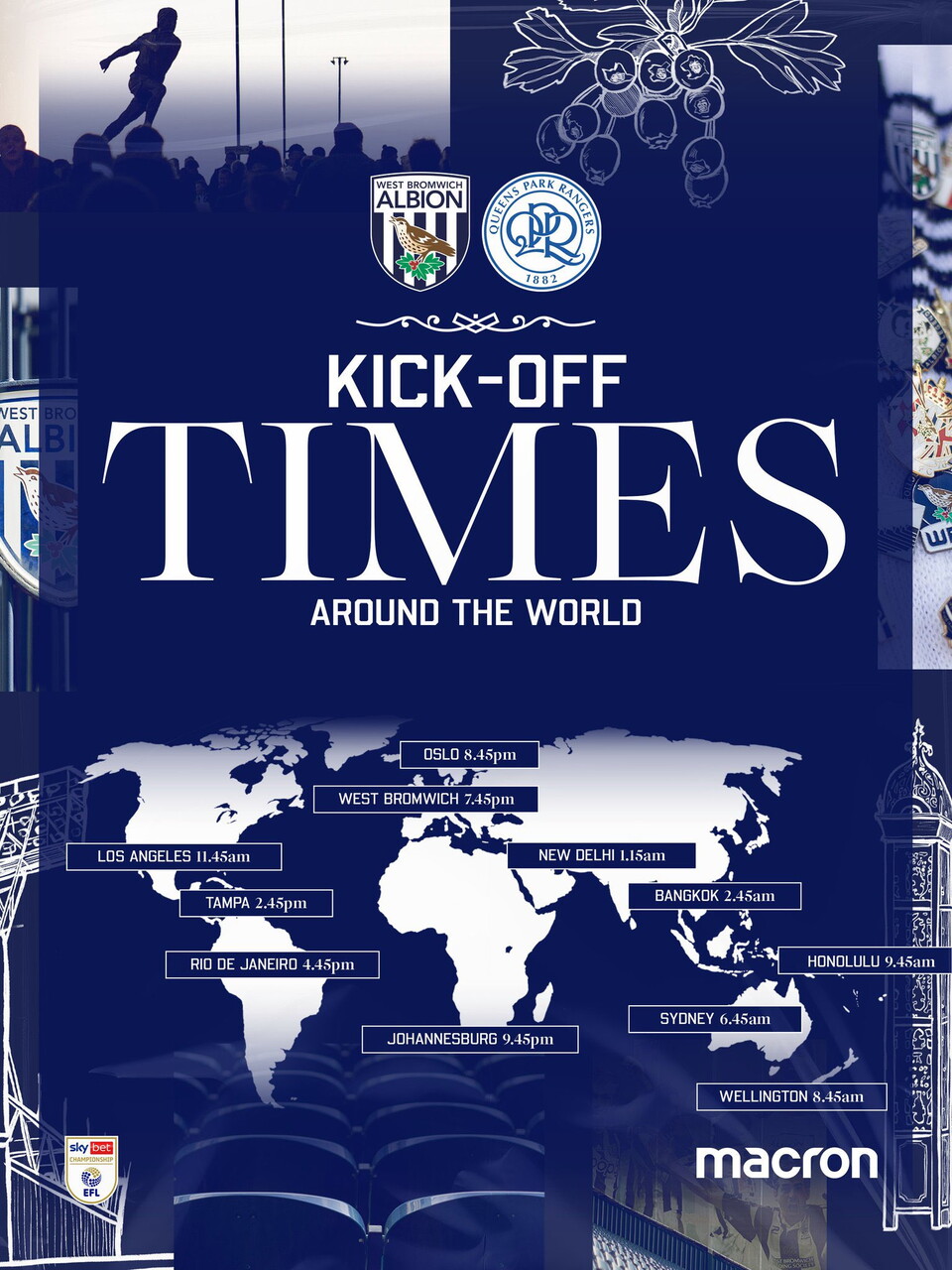 Kick off times for Albion vs QPR.