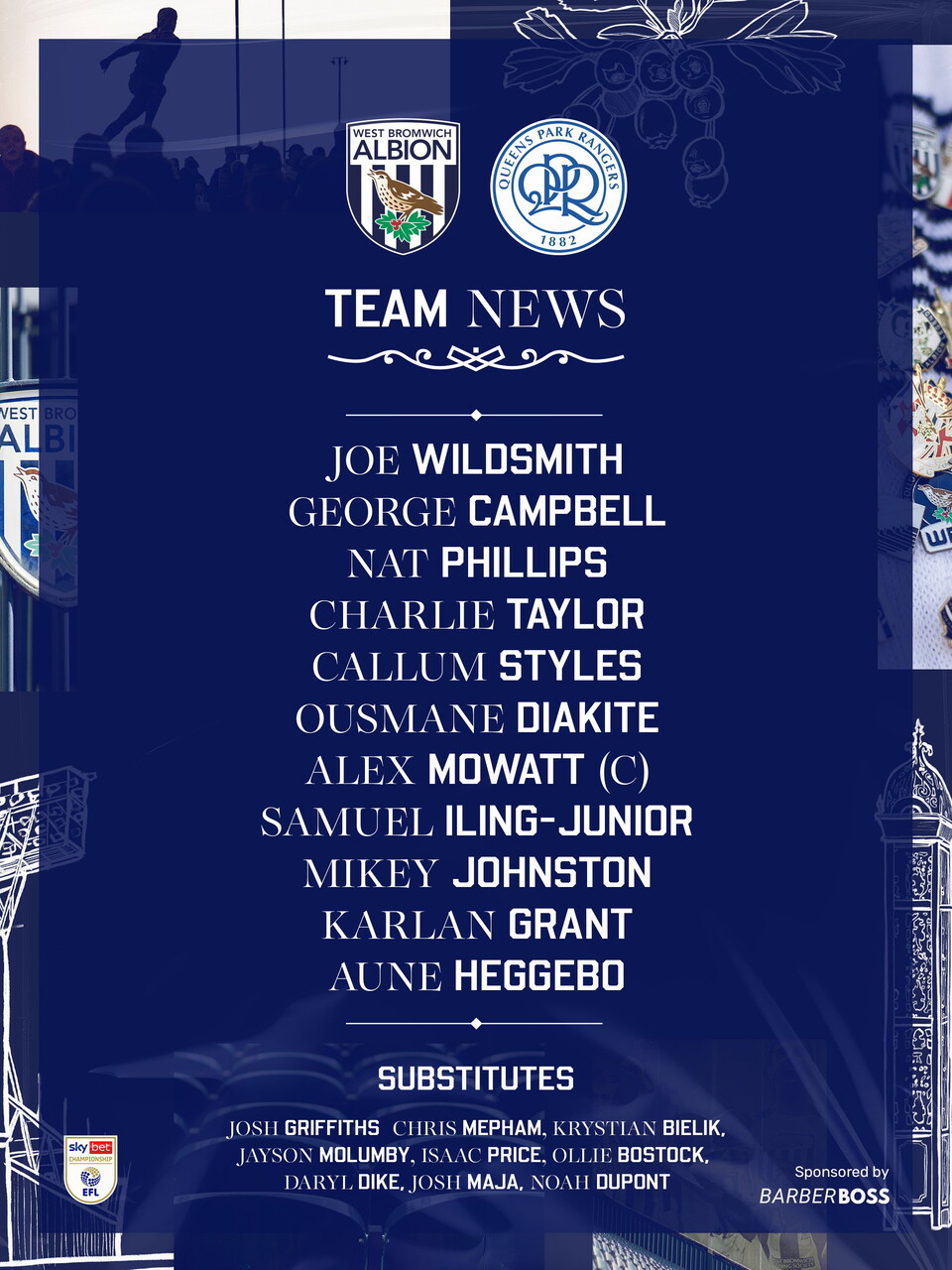 Albion's XI to face QPR.