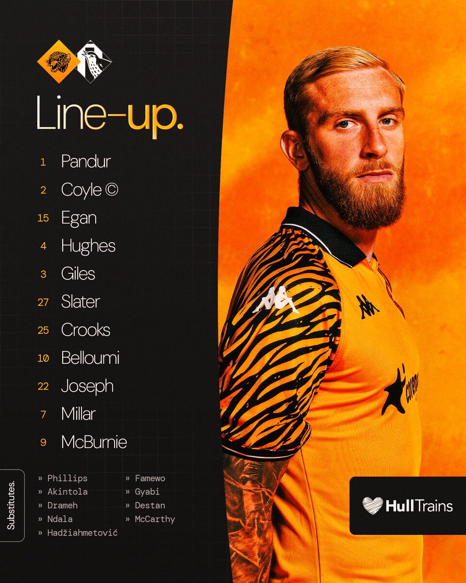 A graphic showing Hull's starting eleven against Albion