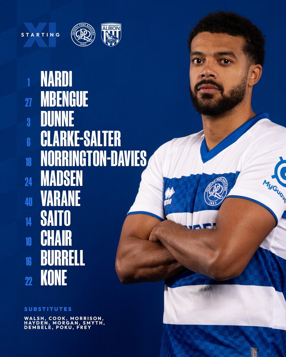 A graphic of QPR team sheet