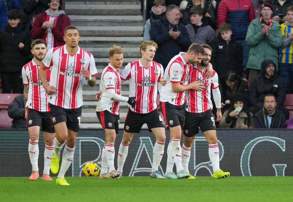Southampton during their win over Birmingham City.