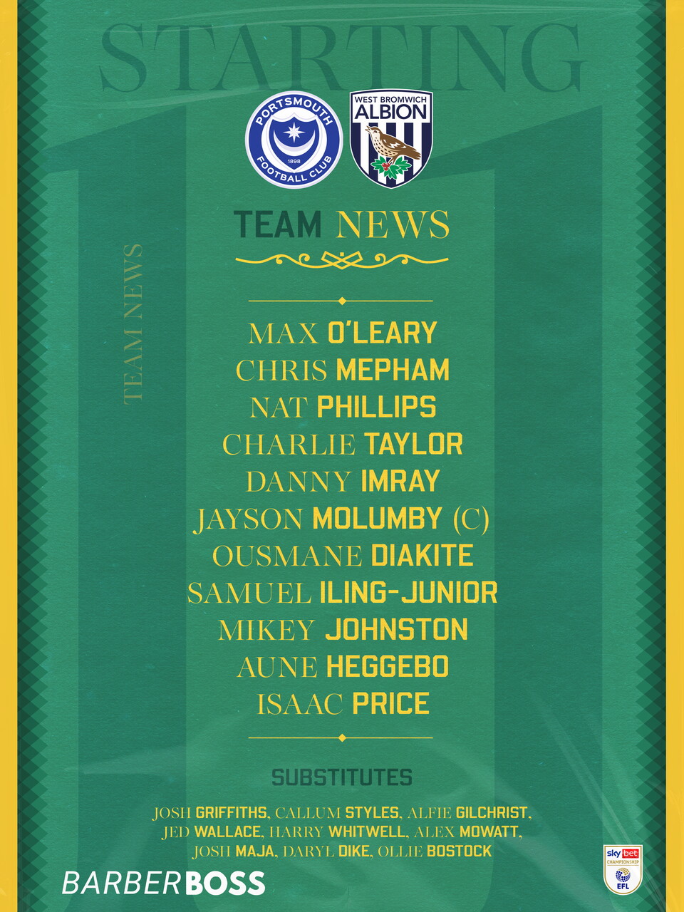 Our line-up this afternoon.