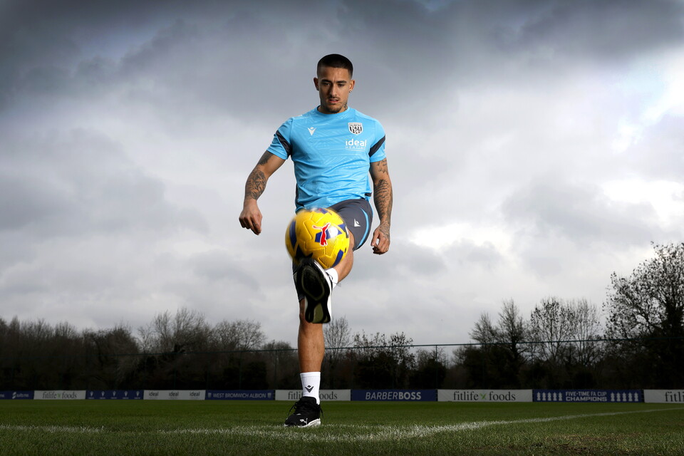 Danny Imray juggling a ball out on the training pitch 