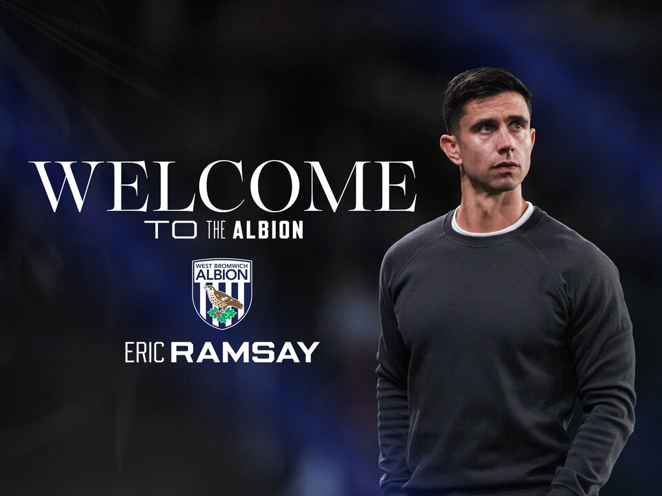 A graphic saying 'welcome to the Albion, Eric Ramsay'