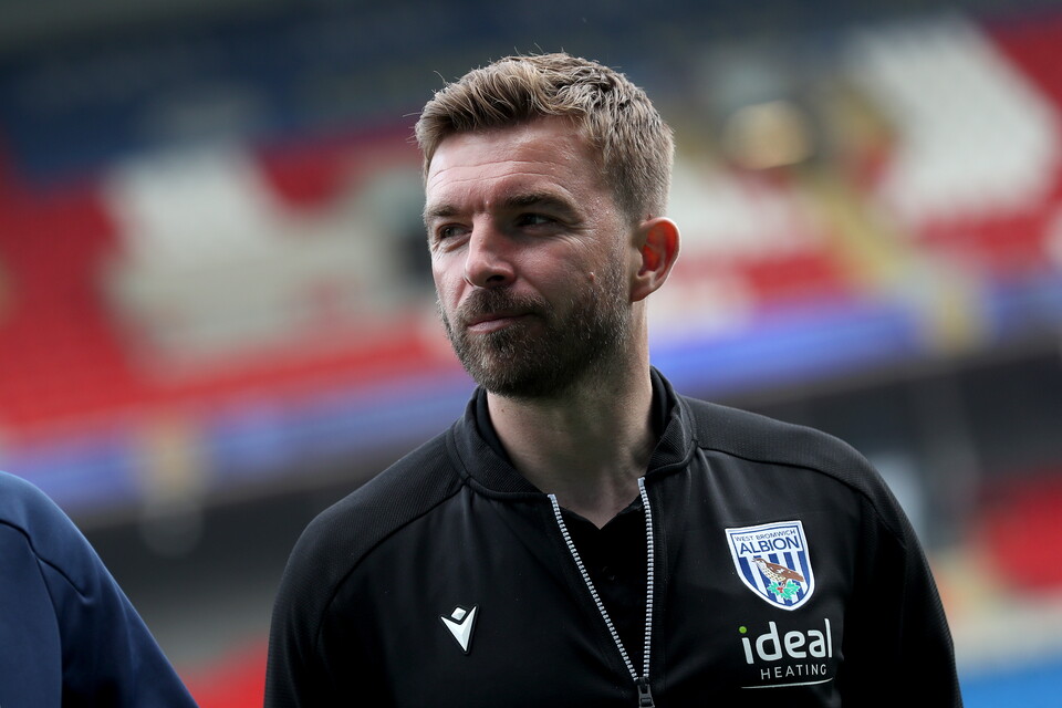 James Morrison in a black WBA tracksuit 