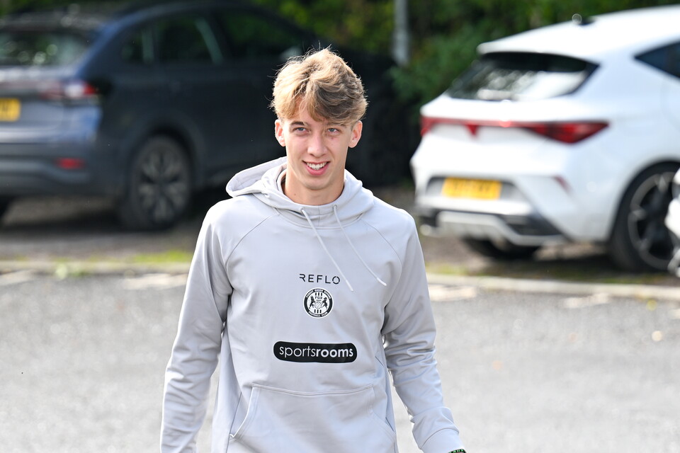 Harry Whitwell arriving for a game at Forest Green Rovers