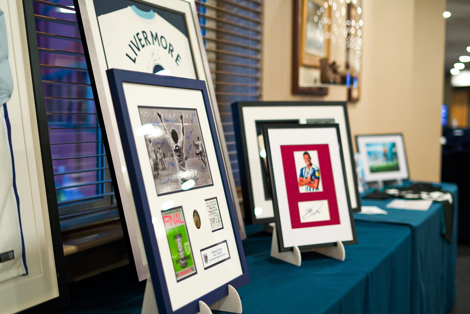 West Bromwich Albion framed photographs, shirts and signed auction/raffle items