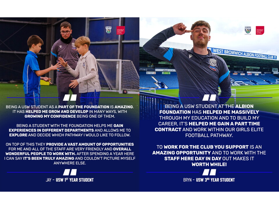 Students photos with quotes o their experience on the course.