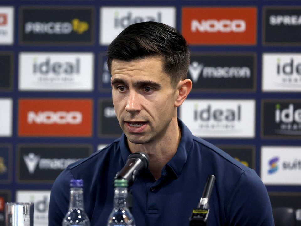 Eric Ramsay speaking to the media in a press conference 