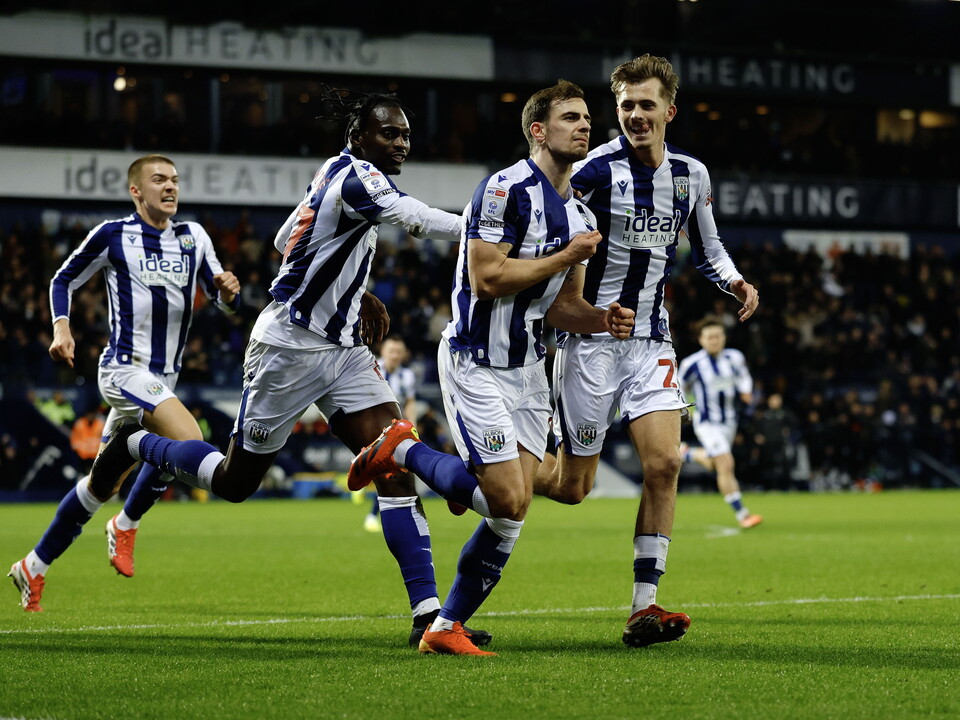 Jayson Molumby celebrates scoring against Southampton 