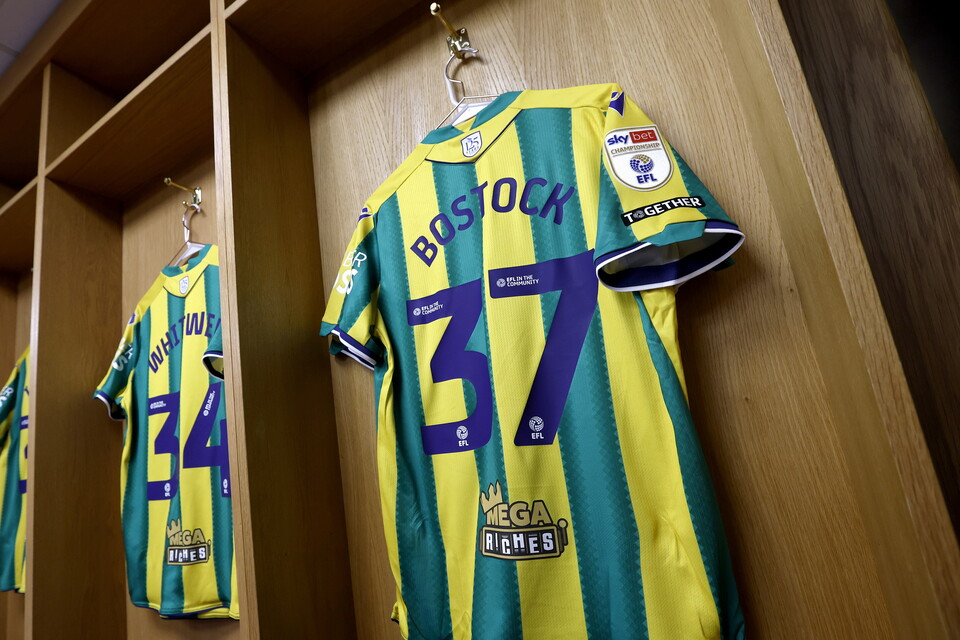 Ollie Bostock's shirt hanging up at Sheffield United