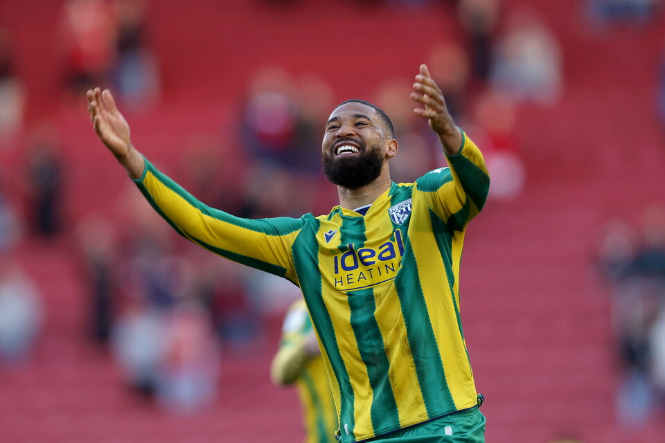 George Campbell celebrates at full-time