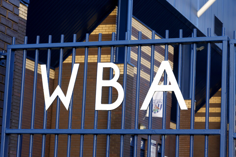 A view of WBA lettering outside the stadium