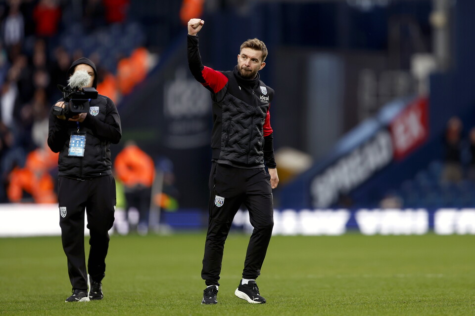 James Morrison saluting WBA fans after beating Hull