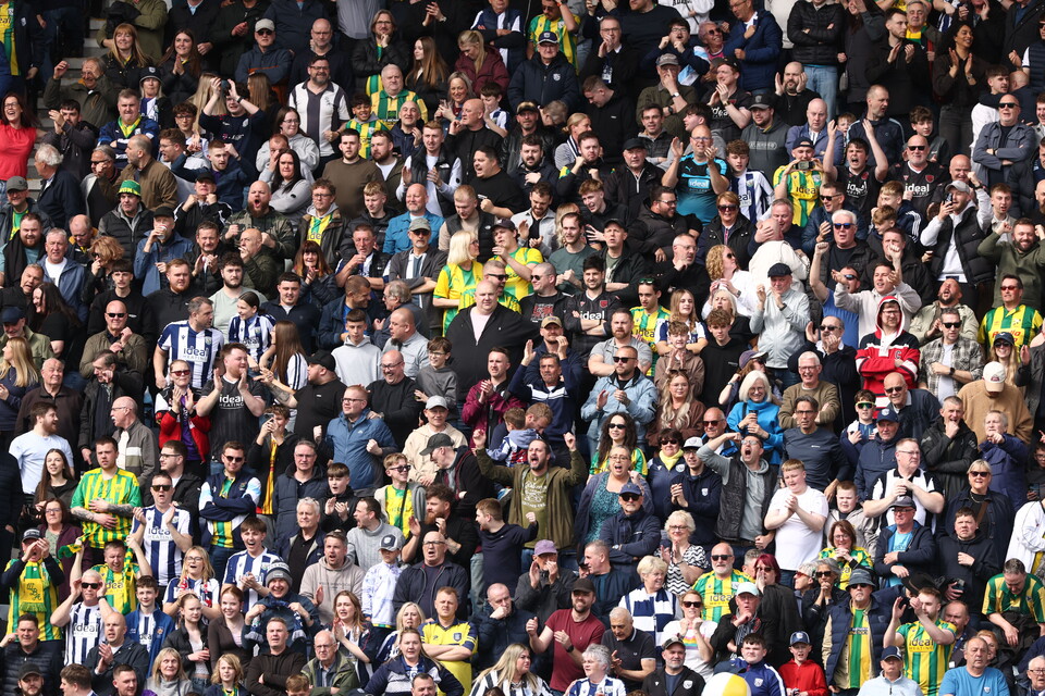 Albion fans in the away end at Deepdale
