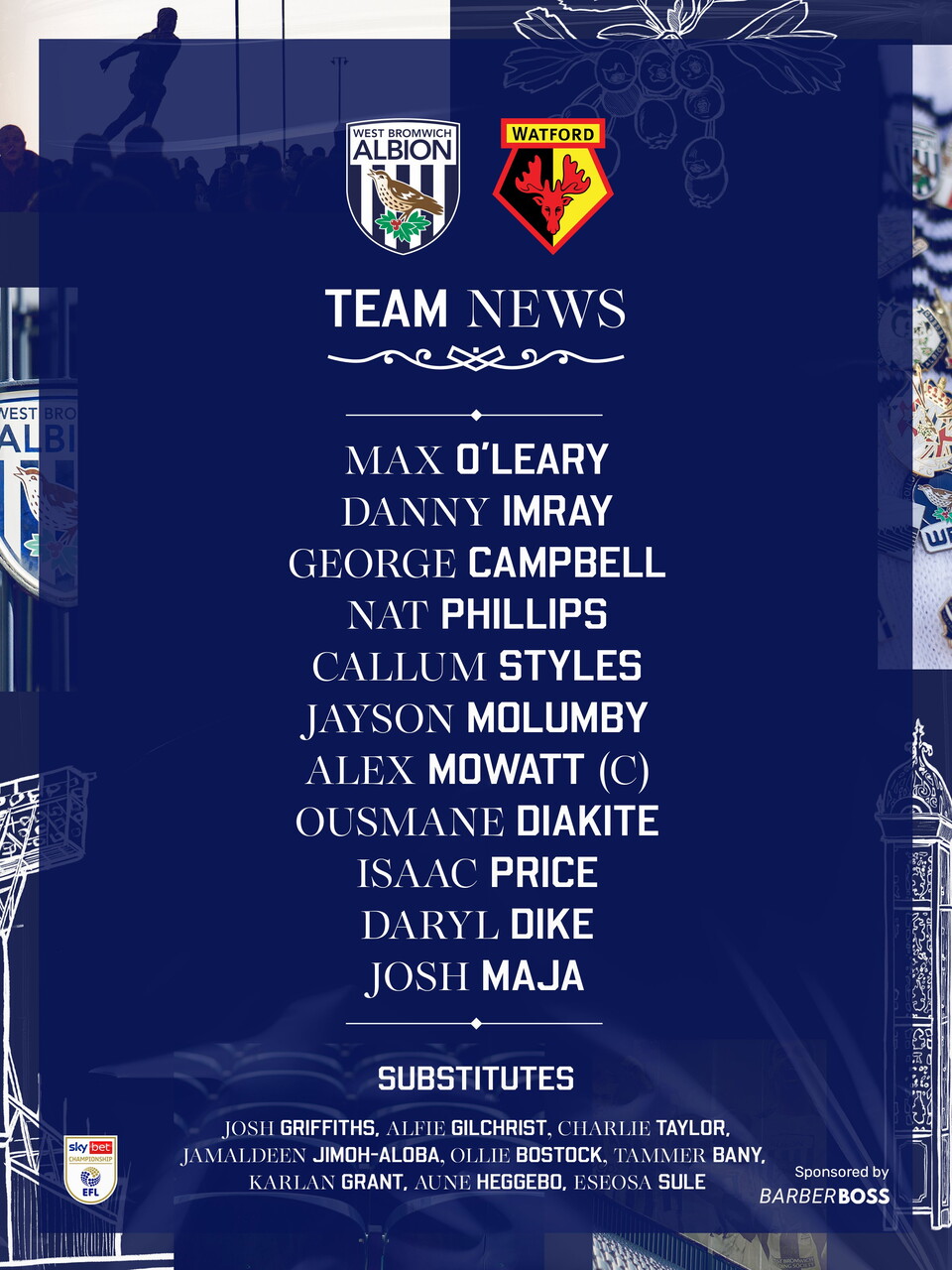 The Albion starting XI to face Watford.