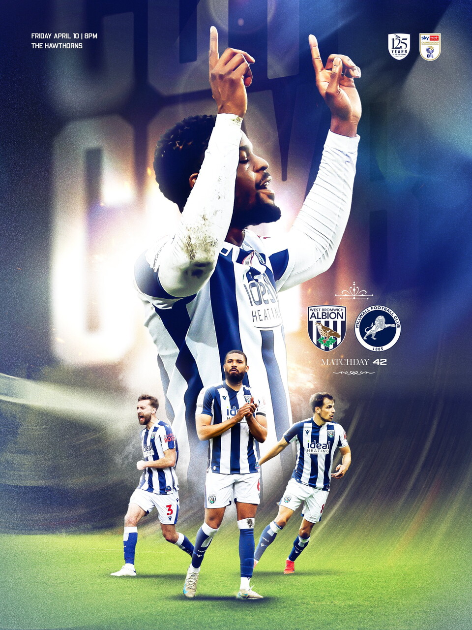 A matchday graphic for the Millwall game