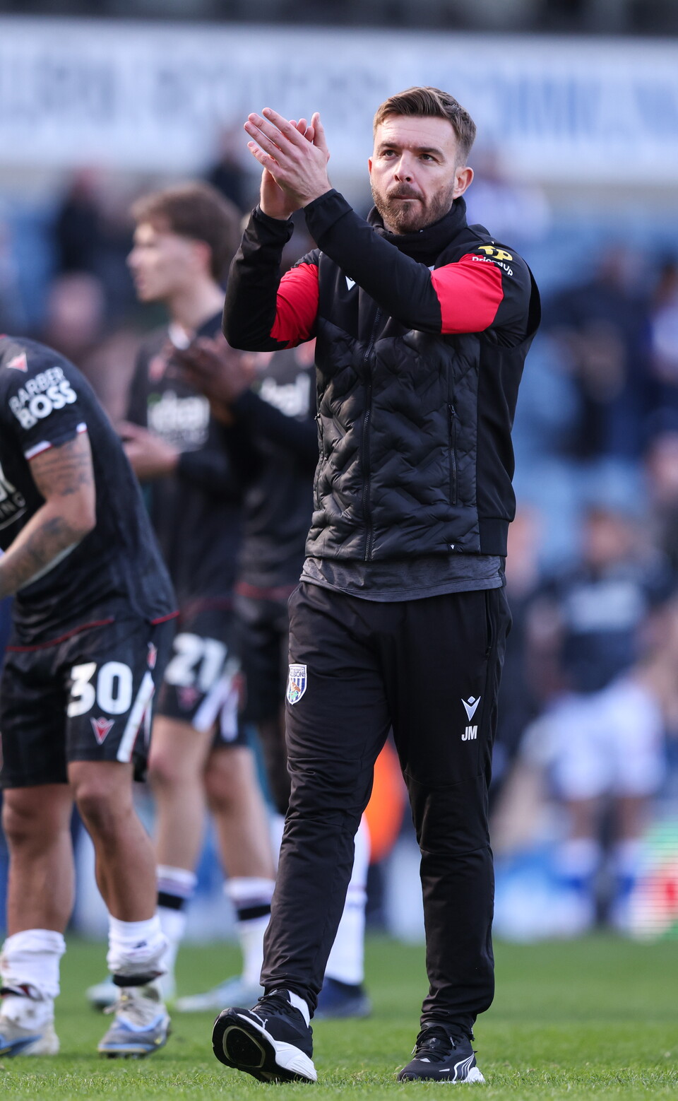 James Morrison applauds the fans after the Blackburn game