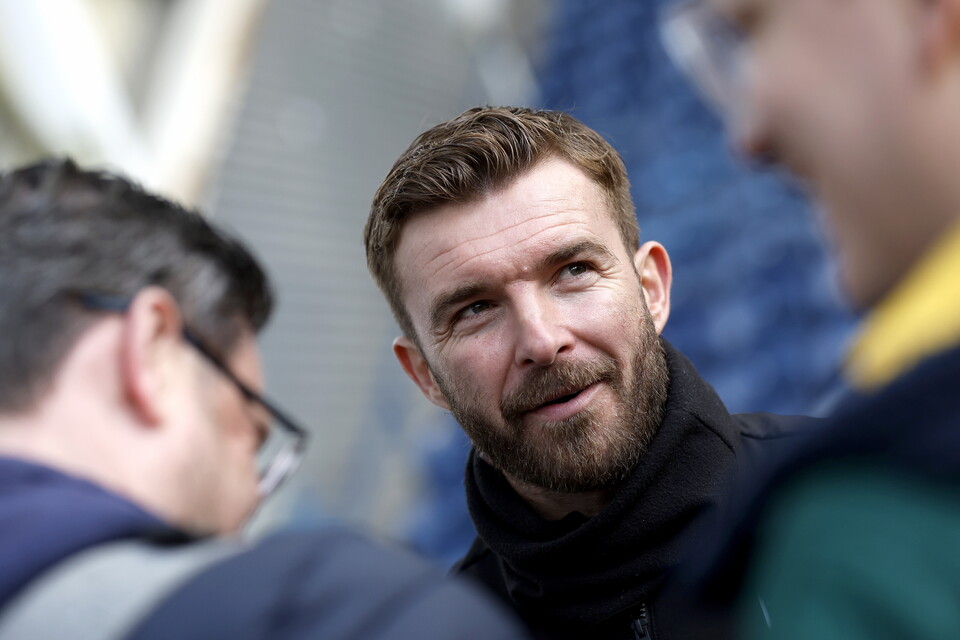 James Morrison conducts his post-match interview