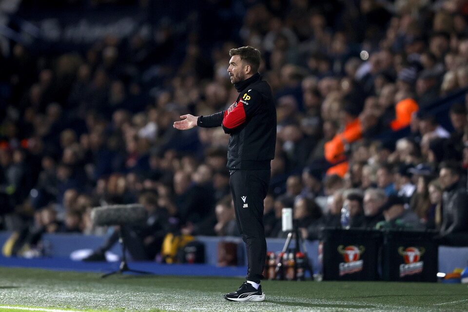 James Morrison on the side of the pitch during the game against Millwall