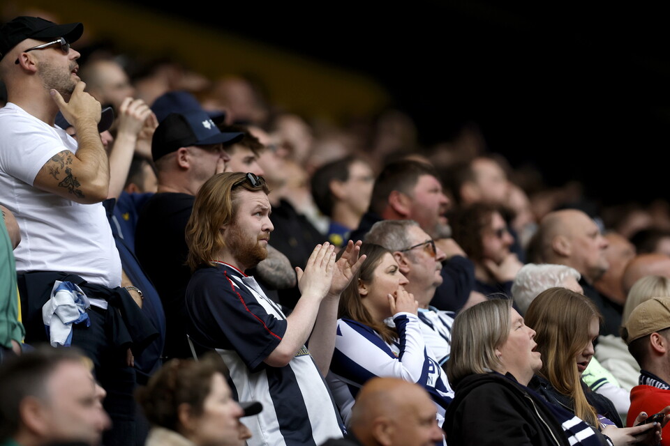 General view of WBA fans in the stand at a game