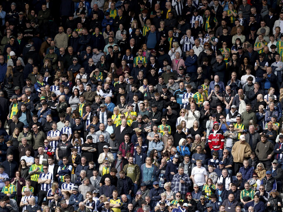 A general view of WBA fans in the stand at a game