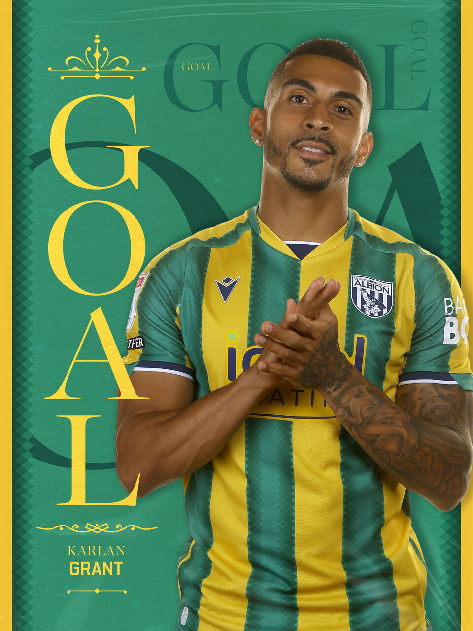 Karlan Grant's goal graphic