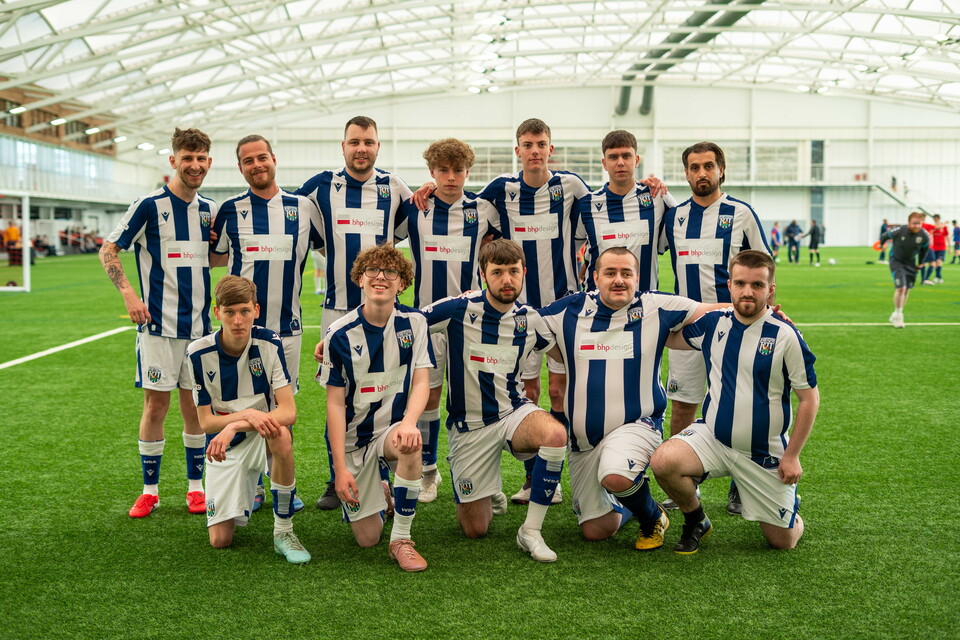 WBA Cerebral Palsy team photo at St George's Park indoor dome
