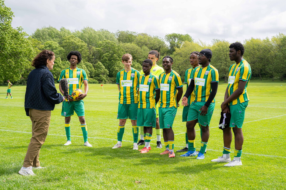 Post-16 team being interviewed by Sky News presenter.