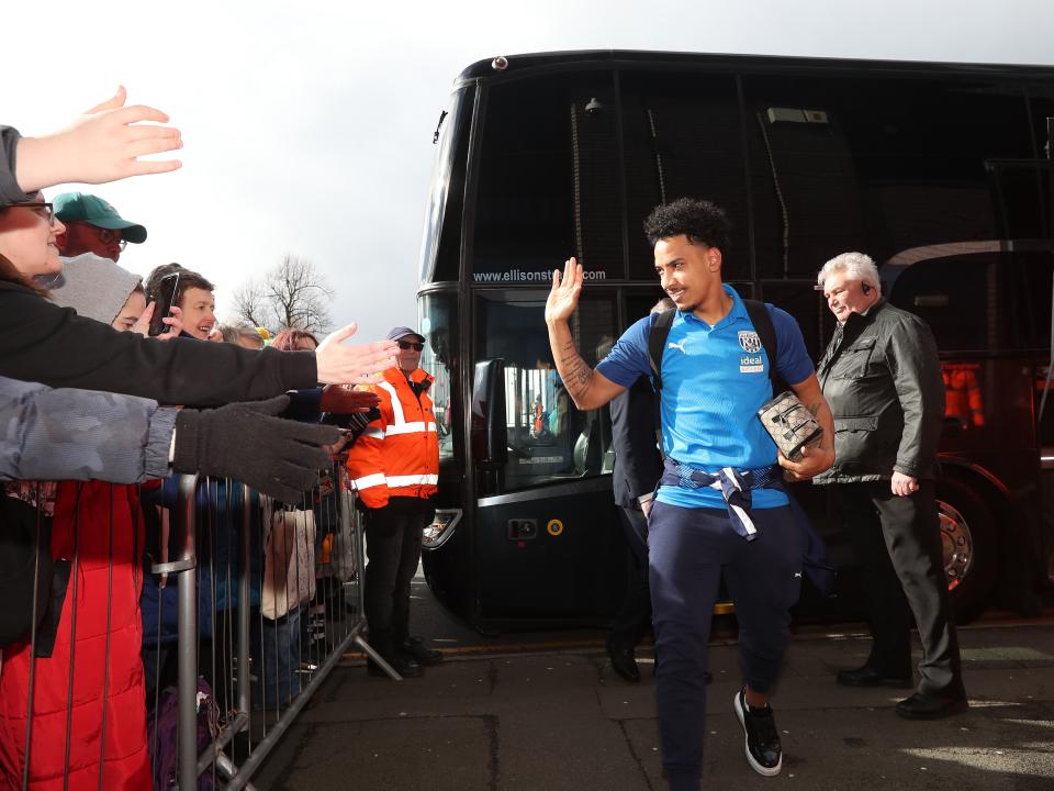 Matheus Pereira waves to Albion fans