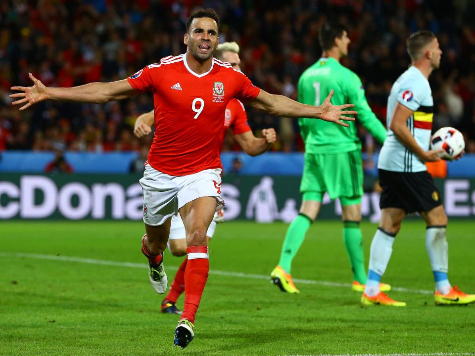 Hal Robson-Kanu playing for Wales