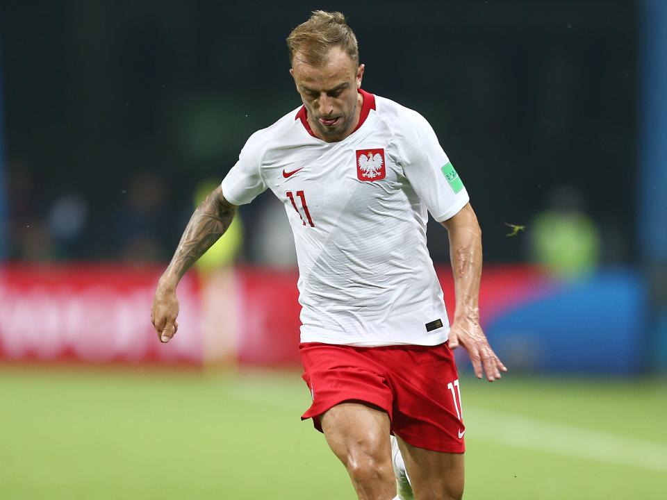 Grosicki playing for Poland