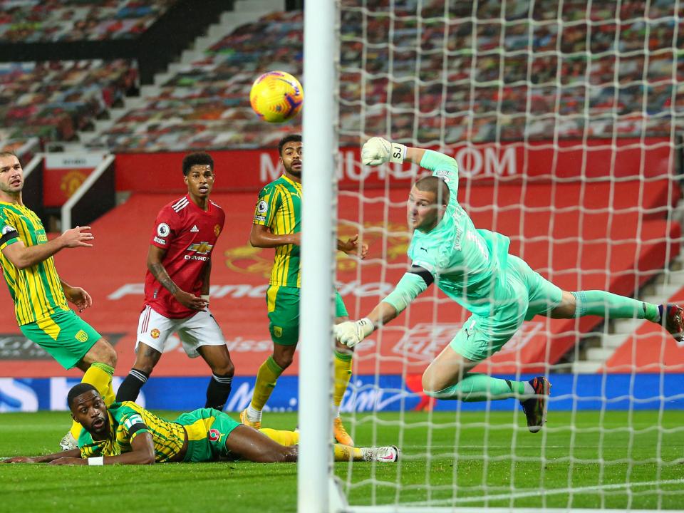 Sam Johnstone makes a save