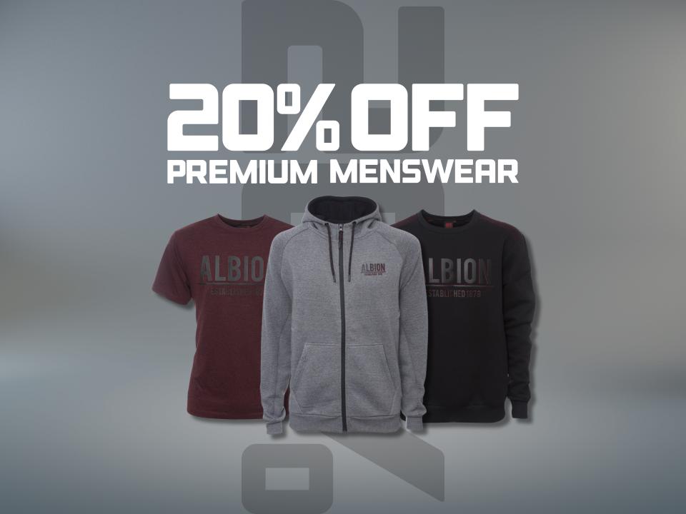 20% Off Premium Menswear