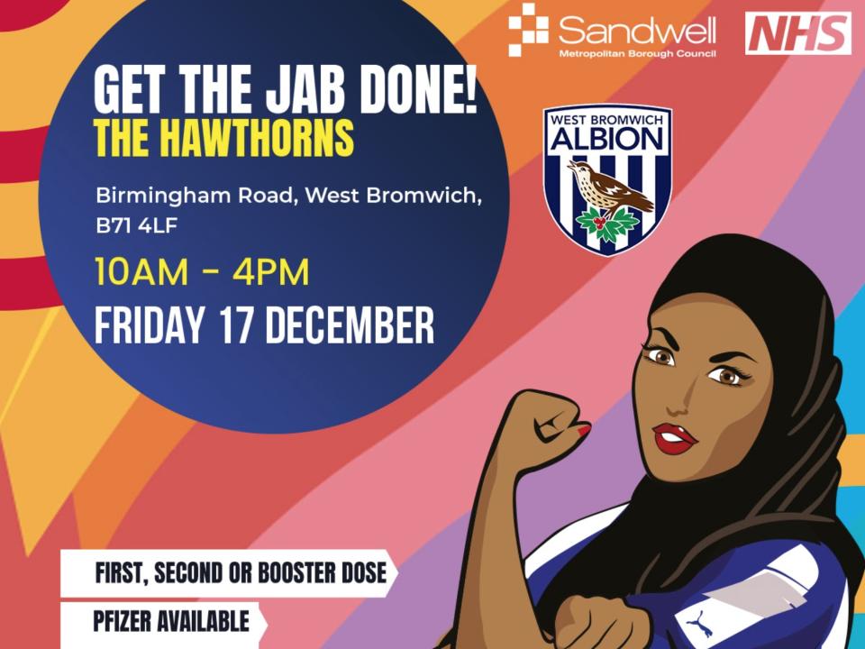 The Hawthorns will be hosting a Covid-19 vaccination pop up clinic from 10am until 4pm on Friday, December 17