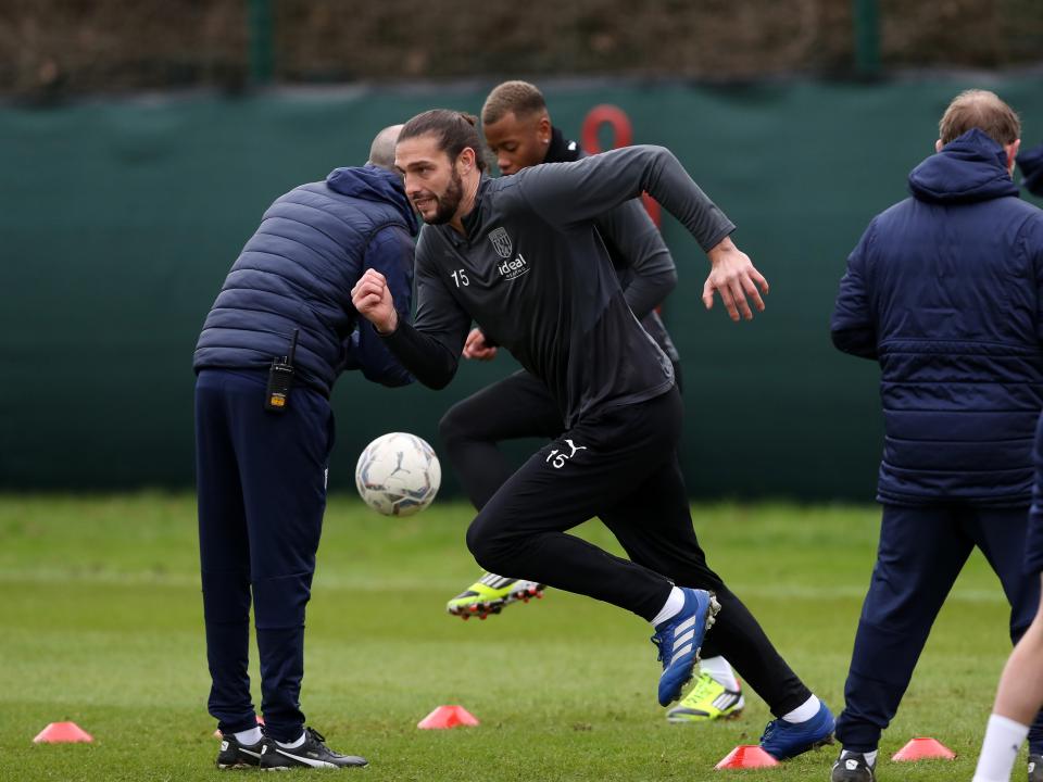 Andy Carroll in training for the first time