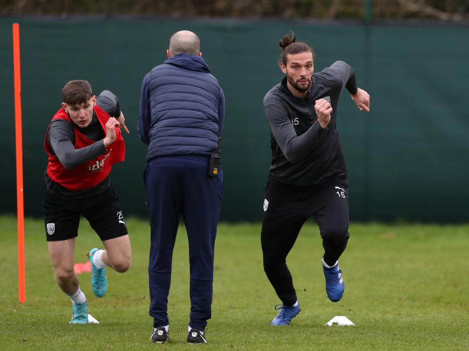 Andy Carroll in training for the first time