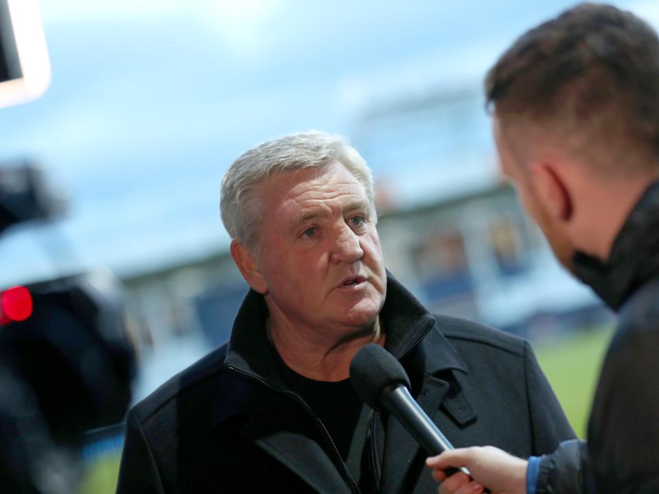 Steve Bruce speaks after the game.