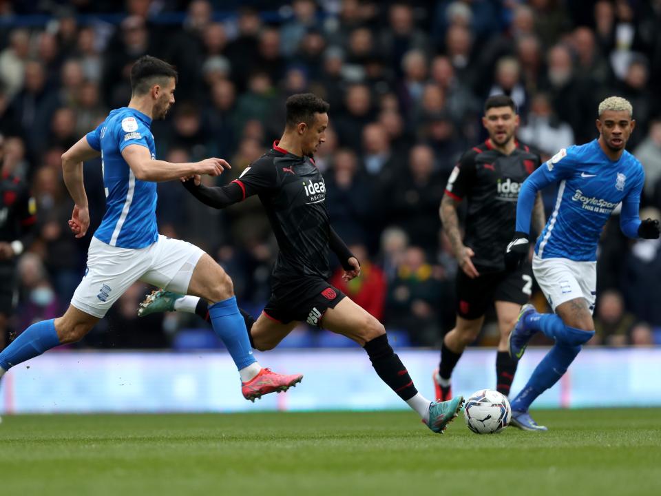 Callum Robinson on the ball against Blues