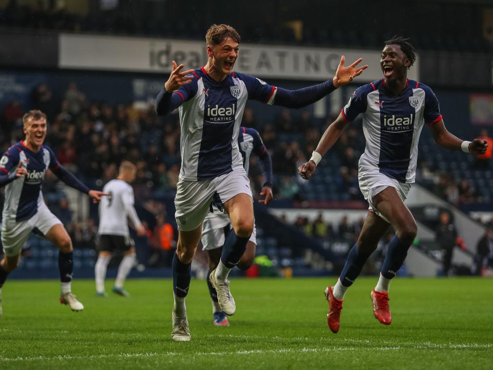 Caleb Taylor celebrates PL Cup goal