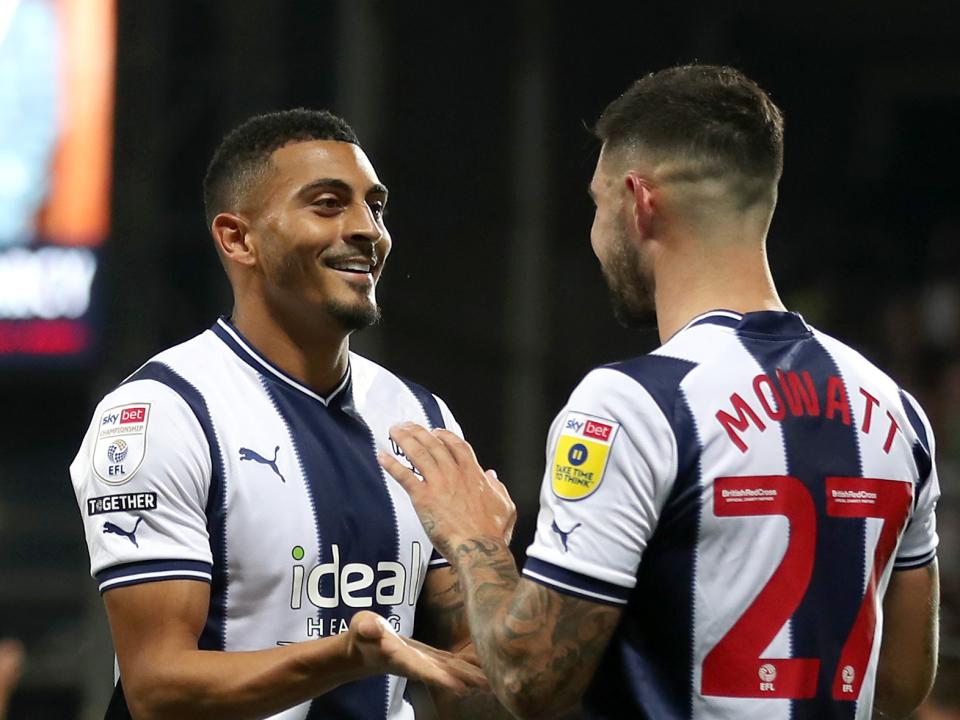 Karlan Grant celebrates his goal against Sheffield United