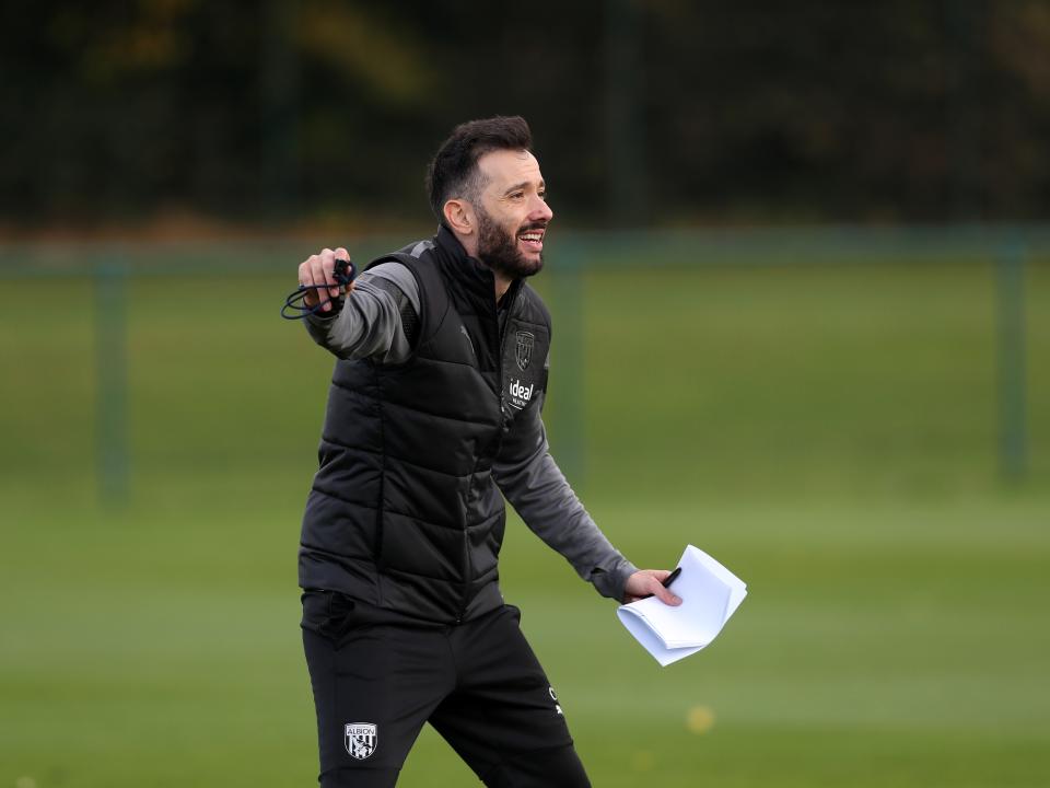 Carlos Corberán takes his first training session as Albion boss.