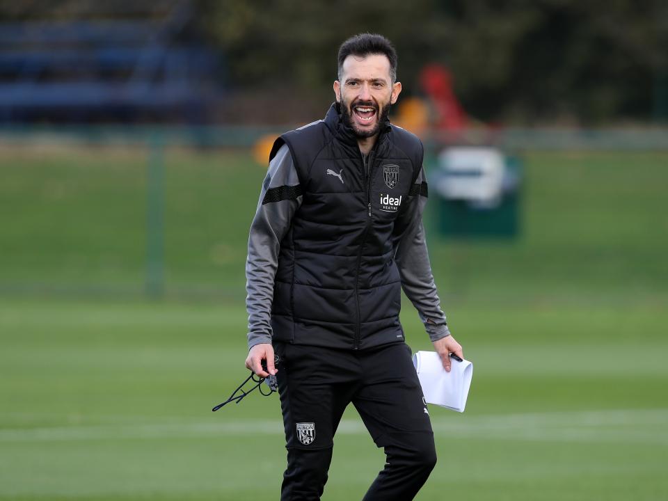 Carlos Corberán takes his first training session as Albion boss.