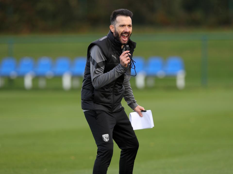 Carlos Corberán takes his first training session as Albion boss.