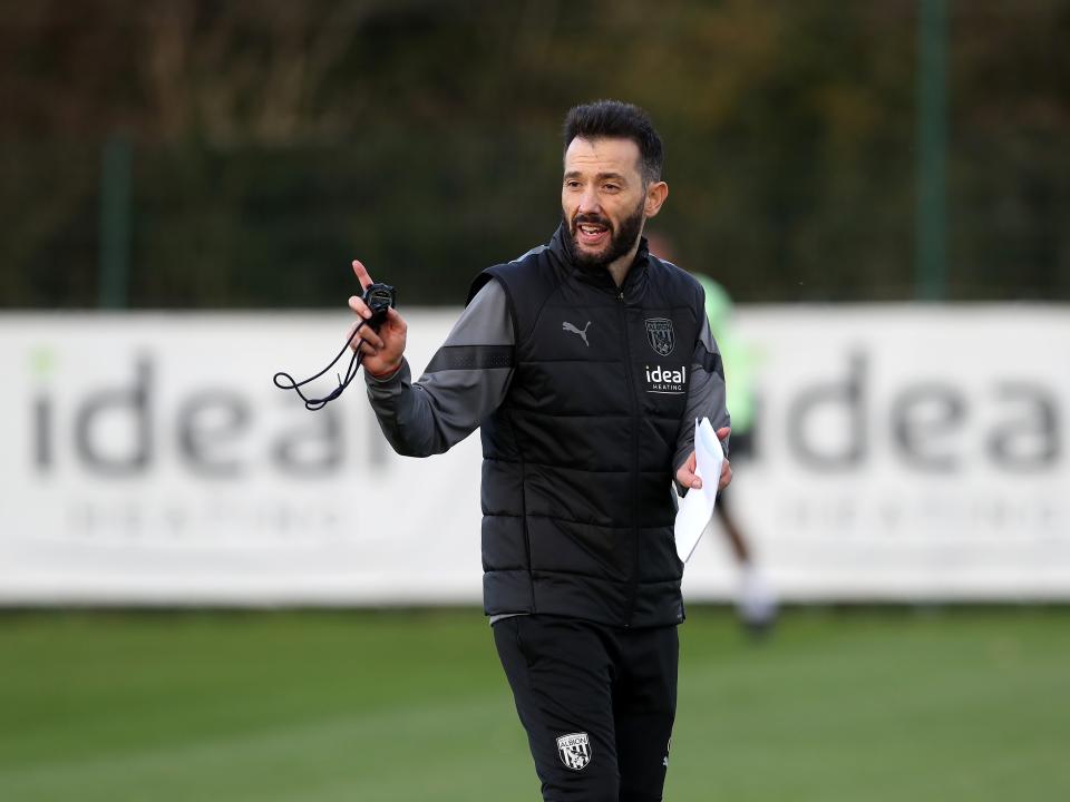 Carlos Corberán takes his first training session as Albion boss.