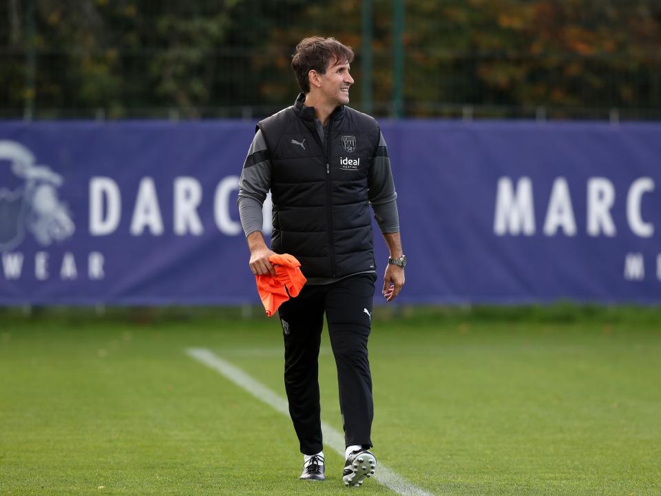 Carlos Corberán takes his first training session as Albion boss.