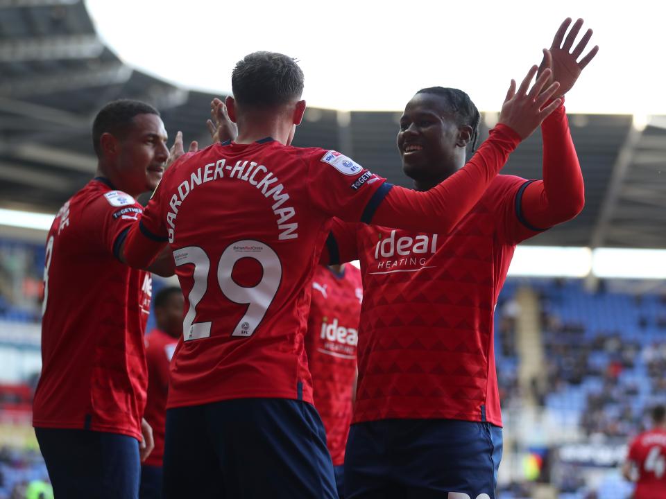 Taylor Gardner-Hickman celebrates his goal against Reading.